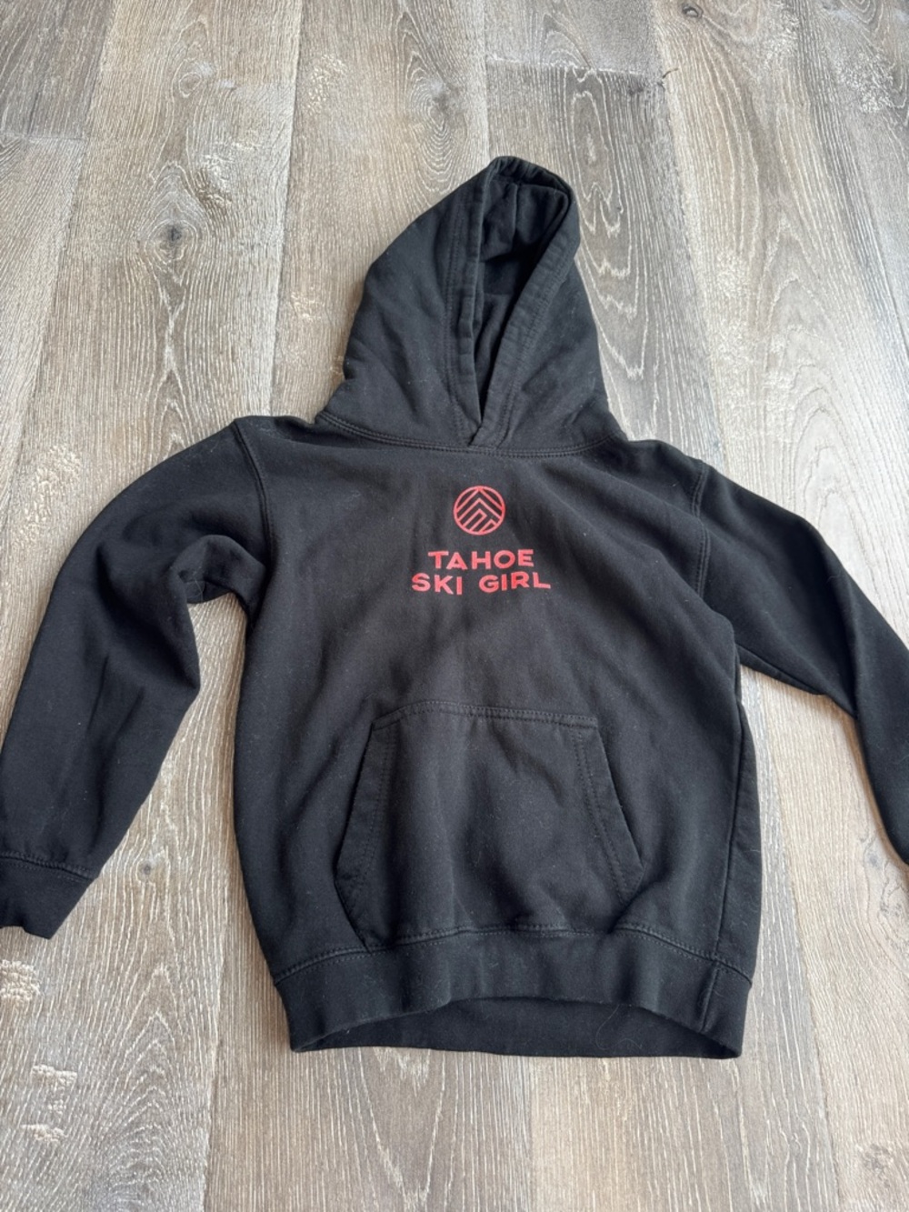 Tahoe Ski Girl Black Hoodie - Kids size M 6/8 0600